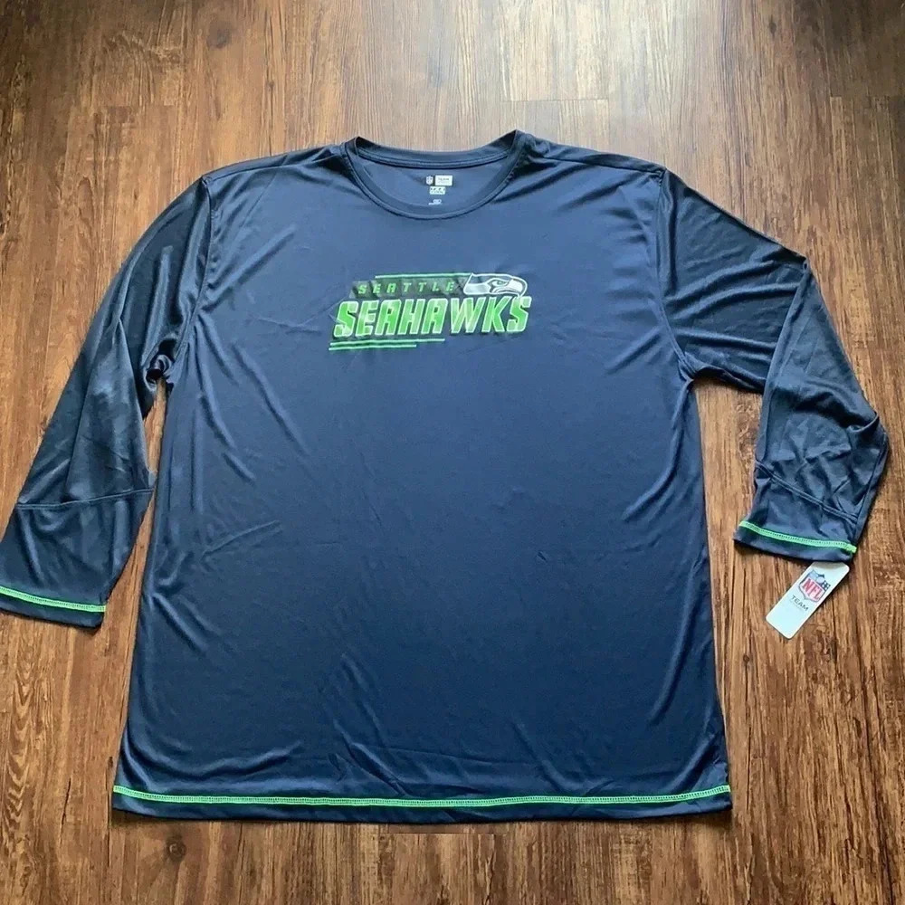 NFL Seattle Seahawks T-Shirt Jersey Team Logo Blue Men’s Sz 3XL NWT